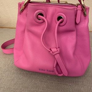 Pink Cole Haan Draw string Crossbody handbag